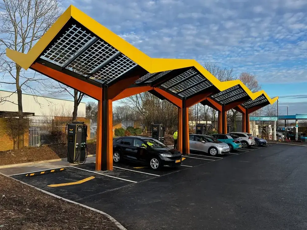 AC vs DC chargers: FastNed Ultra Rapid EV charging stations, Washington, UK. Source, Fastned UK