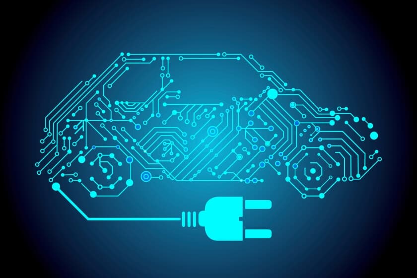 EV Charging System blue abstract